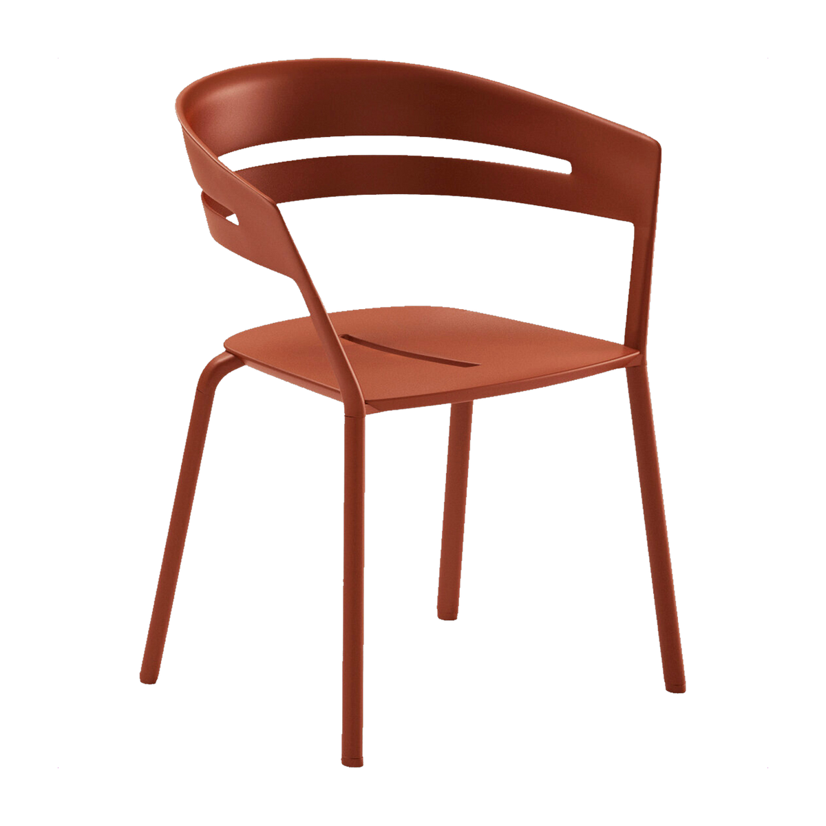 Chair with armrest in terracotta aluminum 53 x 61 cm Ria - Fast Spa