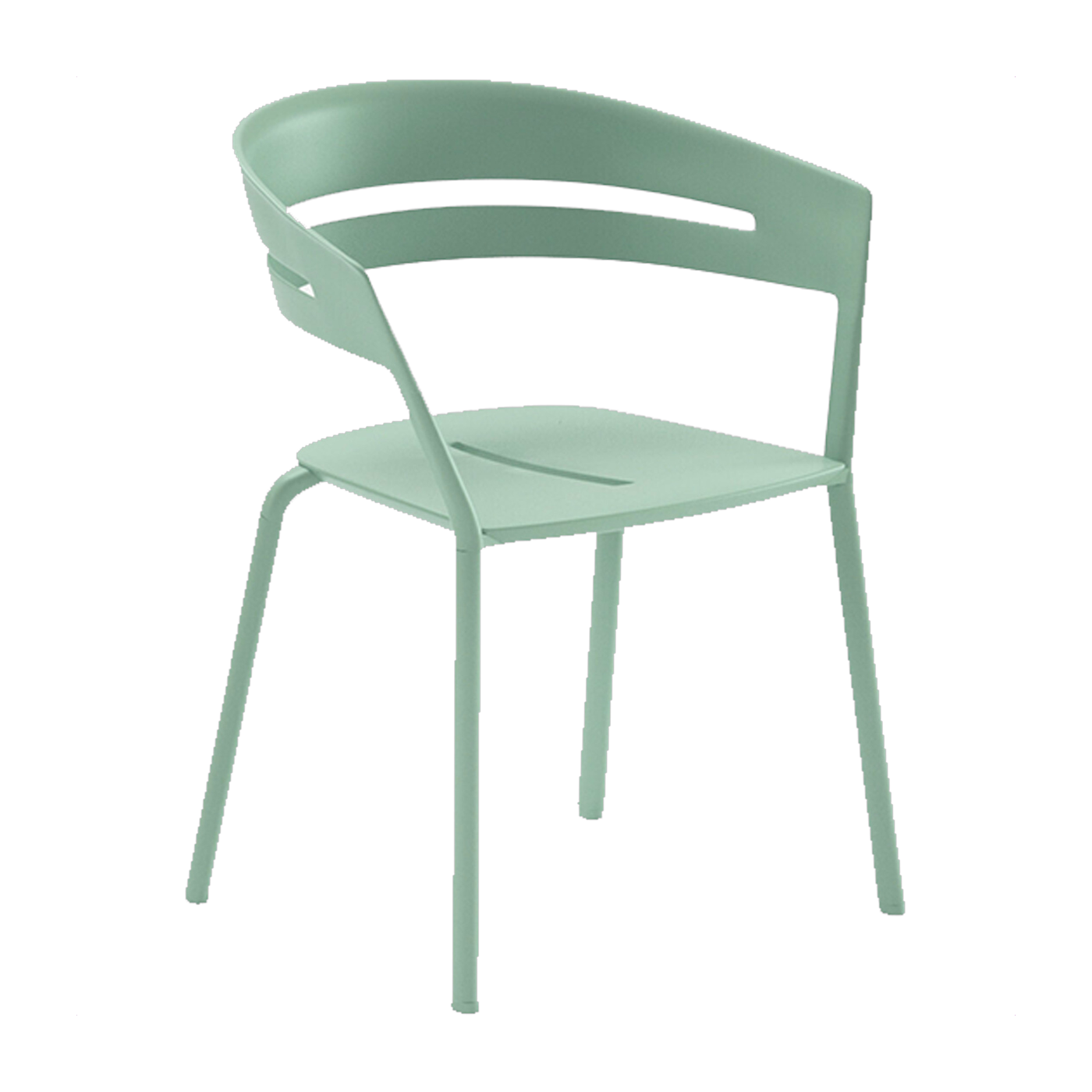 Chair with green aluminum armrest 53 x 61 cm Ria - Fast Spa