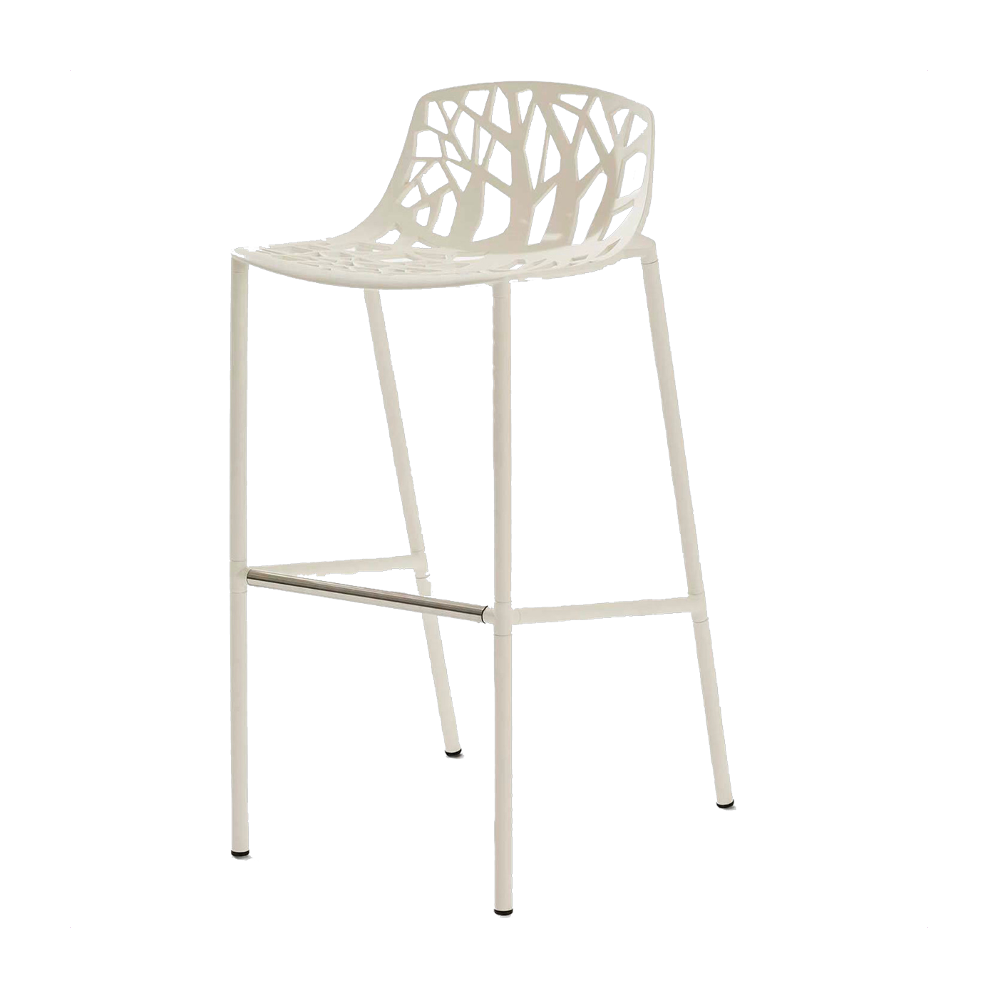 Silla de bar de acero blanco cremoso 56 x 48 cm Forest - Fast Spa
