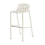 Chaise de bar en acier blanc crème 56 x 48 cm Forest - Fast Spa