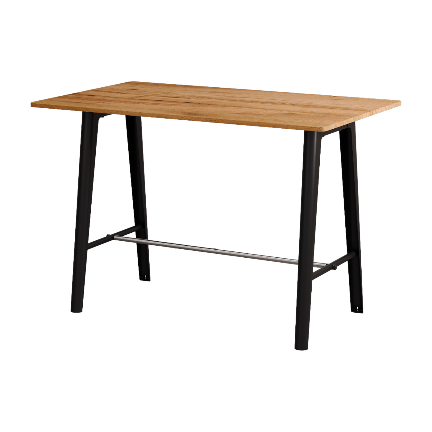 Antique wood dining table with black steel base 160 x 95 x 75 cm New modern - TIPTOE