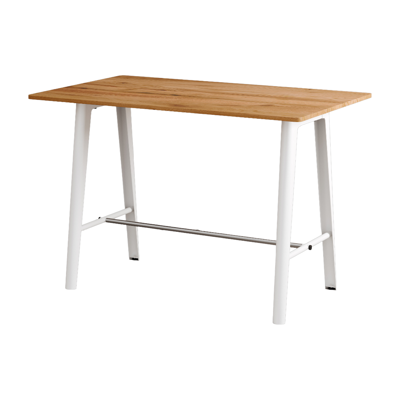 Antique wood dining table with white steel base 160 x 95 x 75 cm New modern - TIPTOE