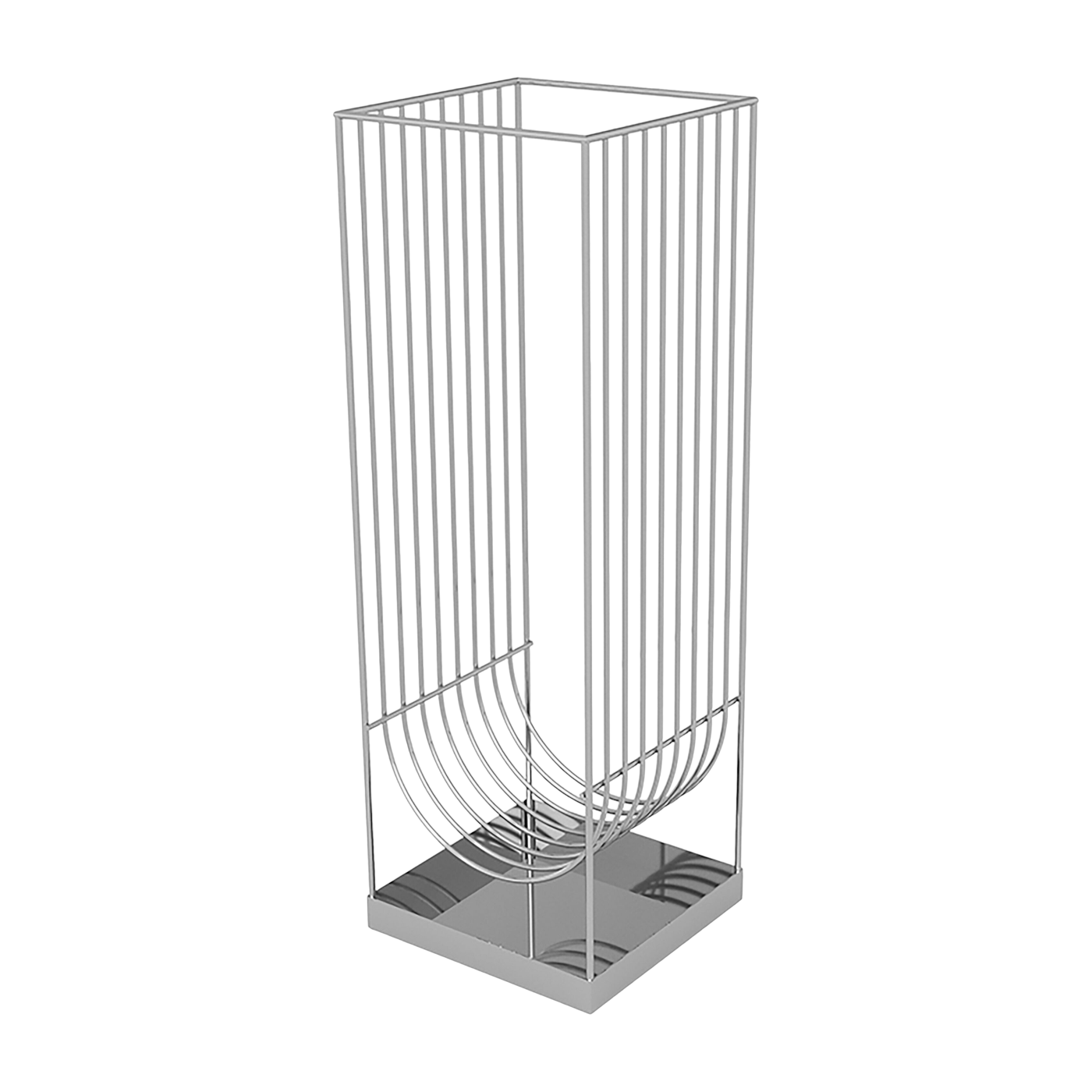 Porte-parapluies en acier inoxydable argenté 56 cm Curva - AYTM