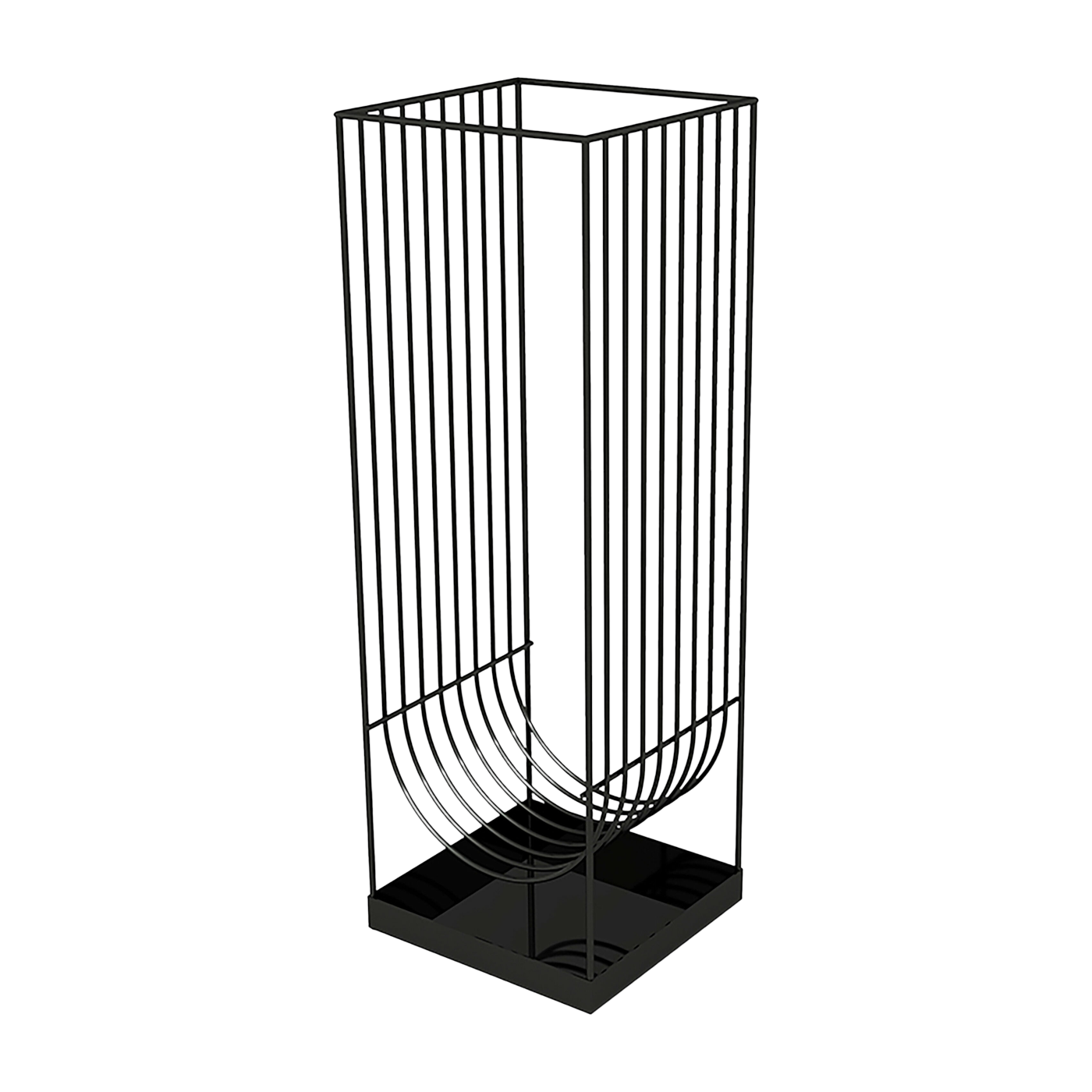 Porte-parapluies en acier inoxydable noir 56 cm Curva - AYTM