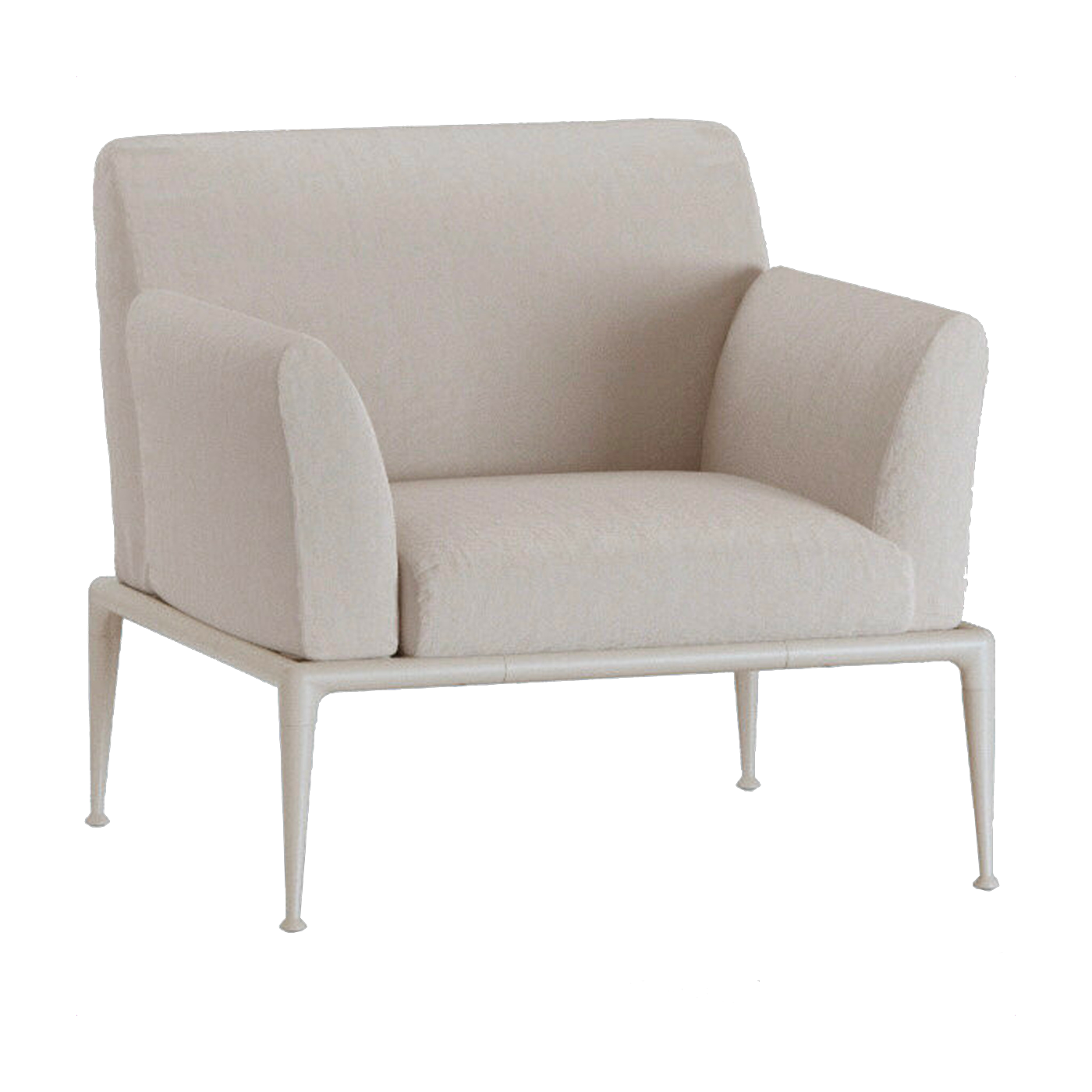 Fauteuil en aluminium blanc crème 85 x 99 cm New Joint - Fast Spa