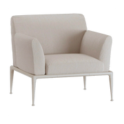 Fauteuil en aluminium blanc crème 85 x 99 cm New Joint - Fast Spa