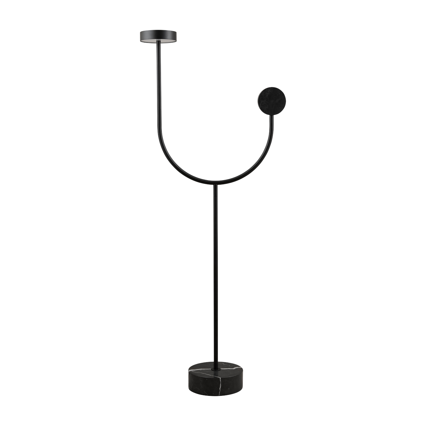 Lampadaire en acier et base en marbre noir 127 cm Grasil - AYTM