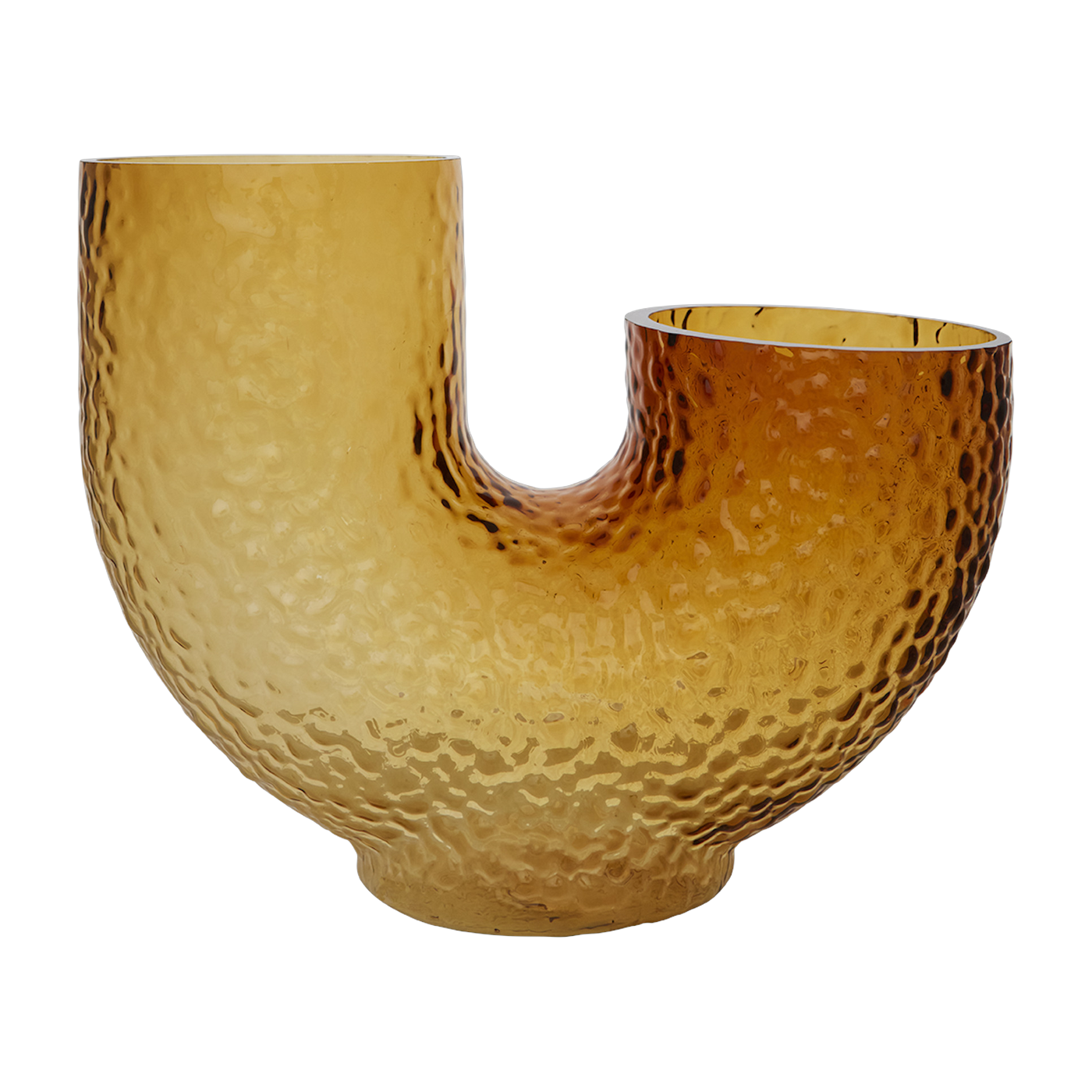 Vase yellow glass 26 cm Arura - AYTM