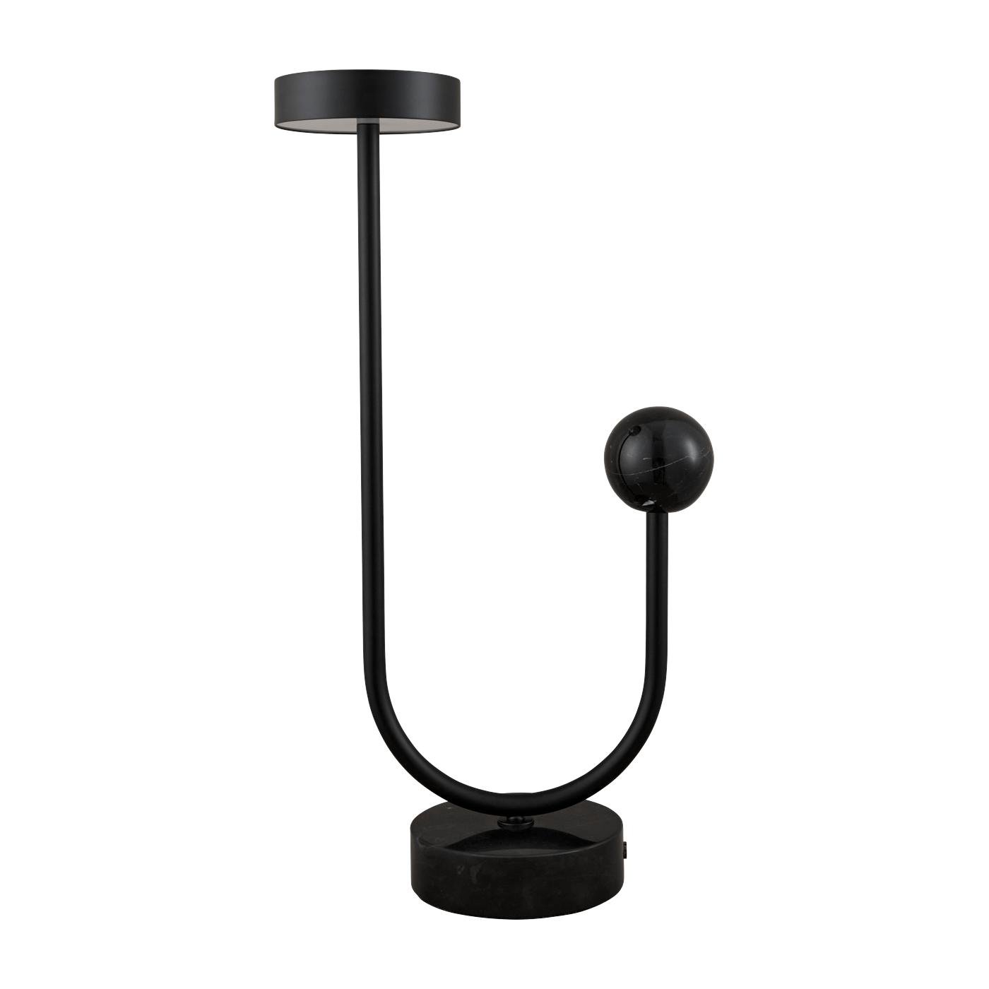 Lampe de table en acier et base en marbre noir 56 cm Grasil - AYTM
