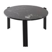 Table basse en acier et marbre noir 35 x 60 cm Tribus - AYTM