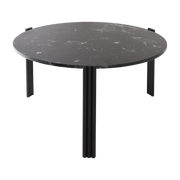 Table basse en acier et marbre noir 45 x 80 cm Tribus - AYTM