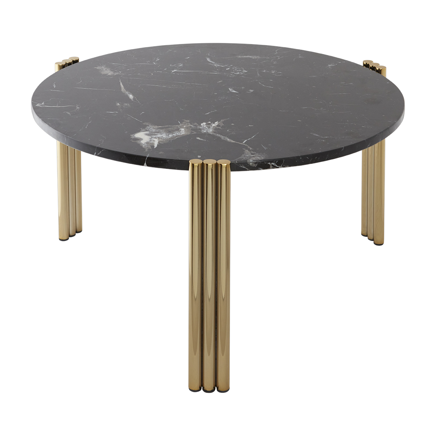Tavolino da caffè in acciaio dorato e nero marbre 35 x 60 cm Tribus - AYTM