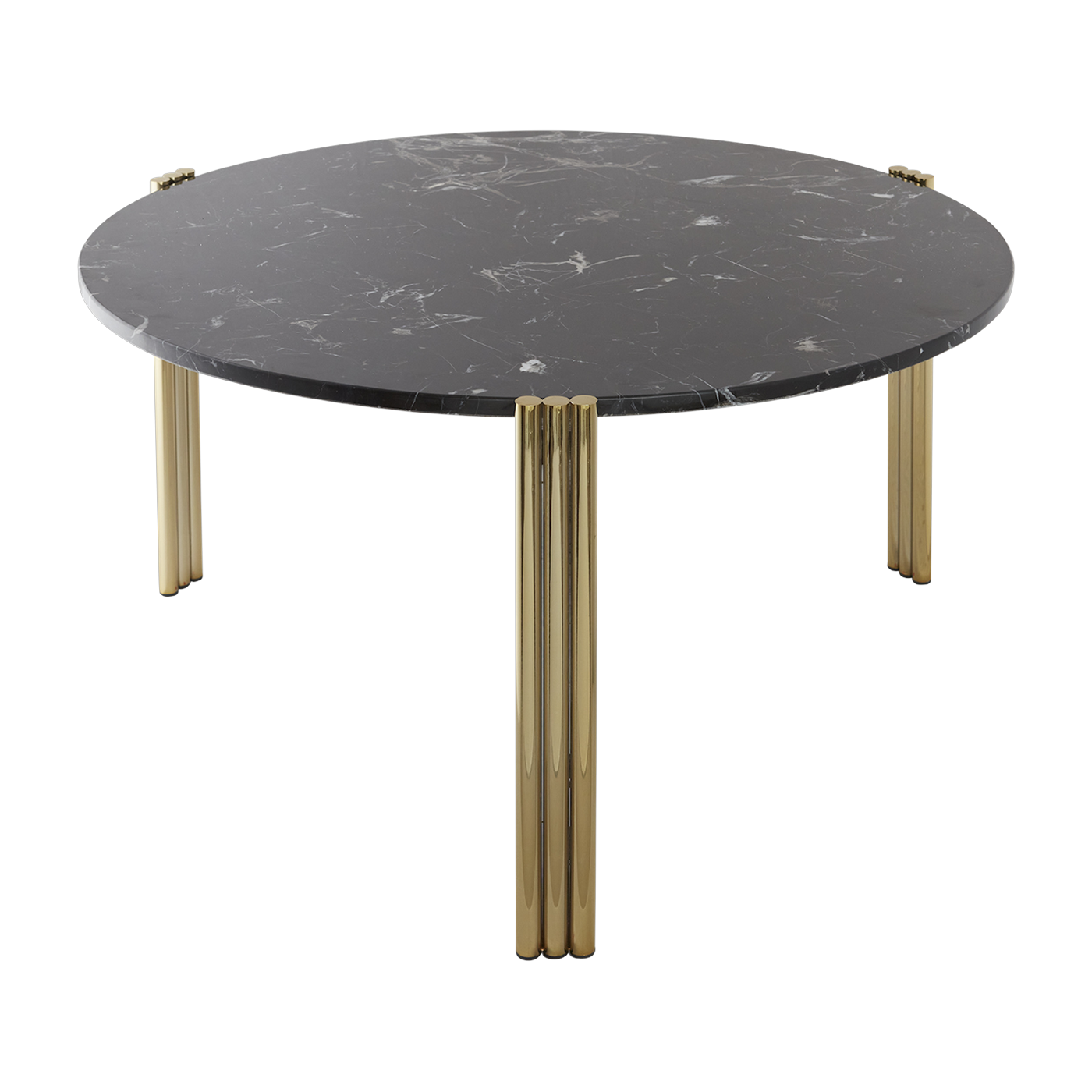 Tavolino da caffè in acciaio placcato oro e nero marbre 45 x 80 cm Tribus - AYTM
