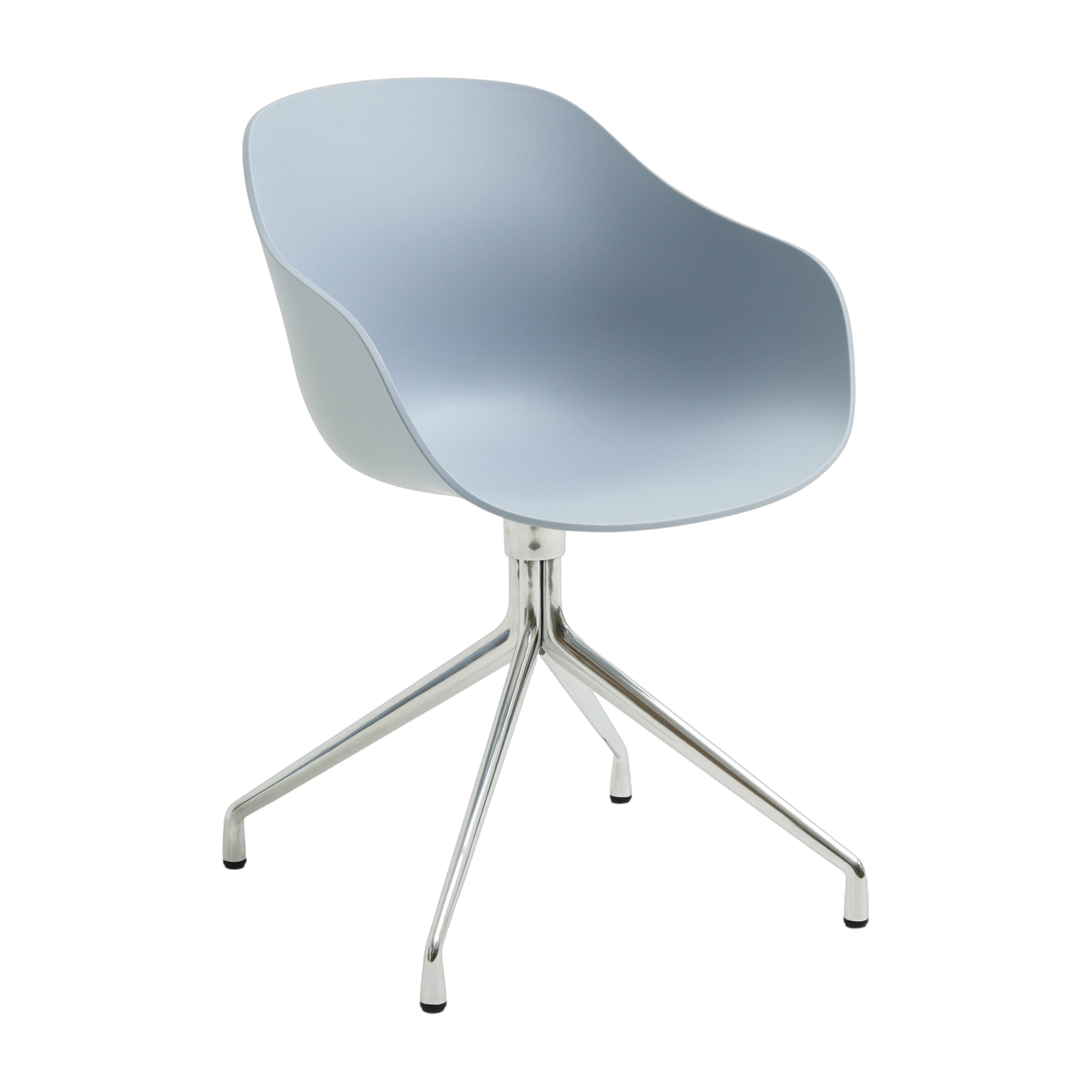 Chaise avec accoudoirs en plastique recyclé bleu ardoise et pieds en aluminium AAC 220 2.0 - HAY