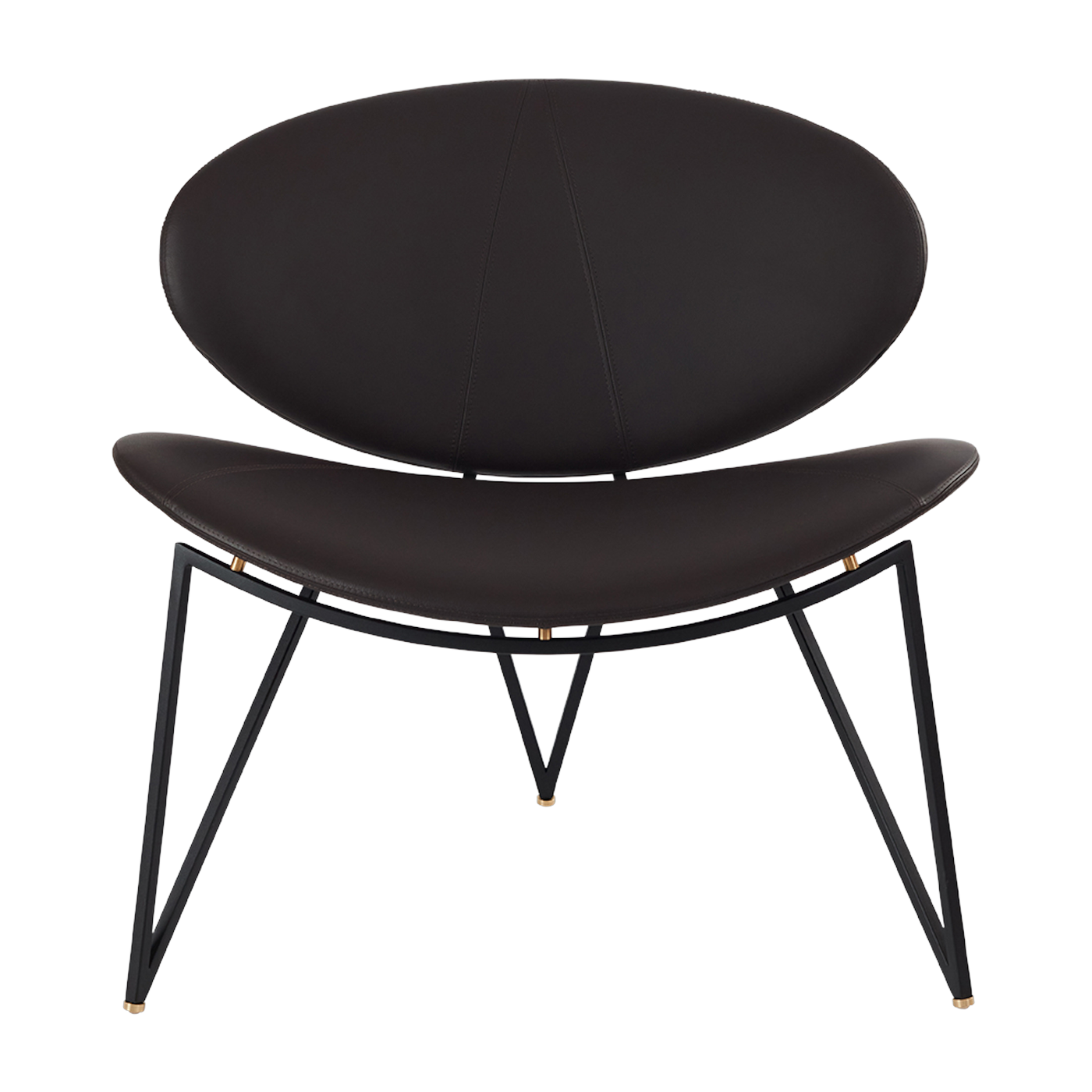 Sillón de cuero con base de acero negro Semper - AYTM