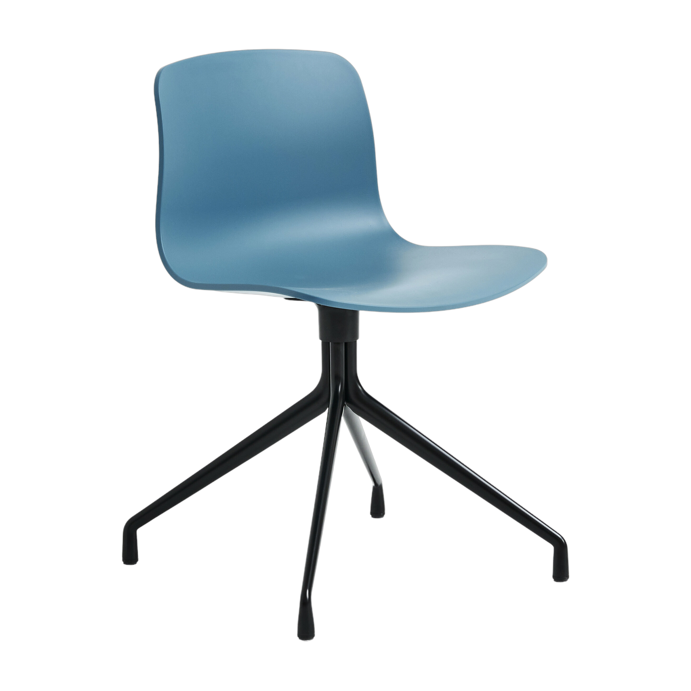 Silla AAC 10 2. 0 de plástico reciclado azul celeste con patas negras - HAY