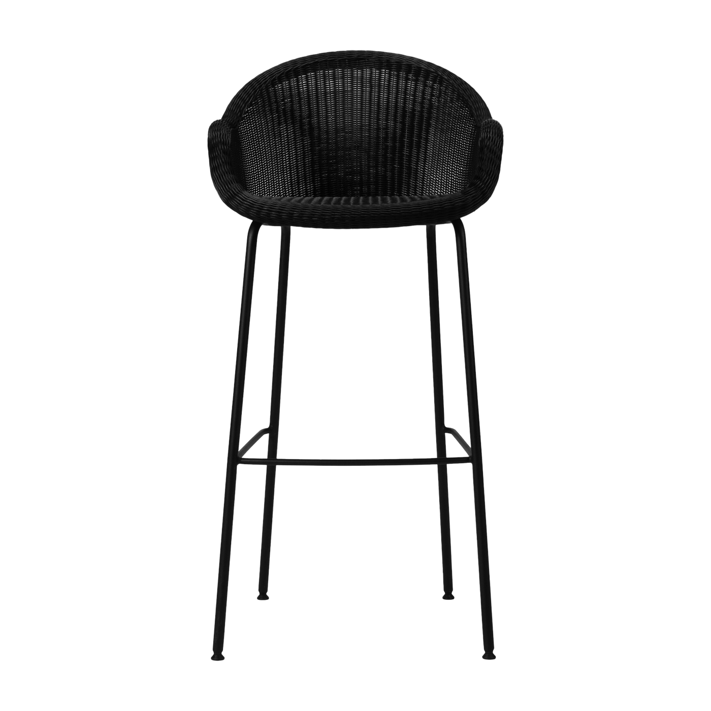 Silla de bar de mimbre negro y acero 55 x 107 cm Edgard - Vincent Sheppard