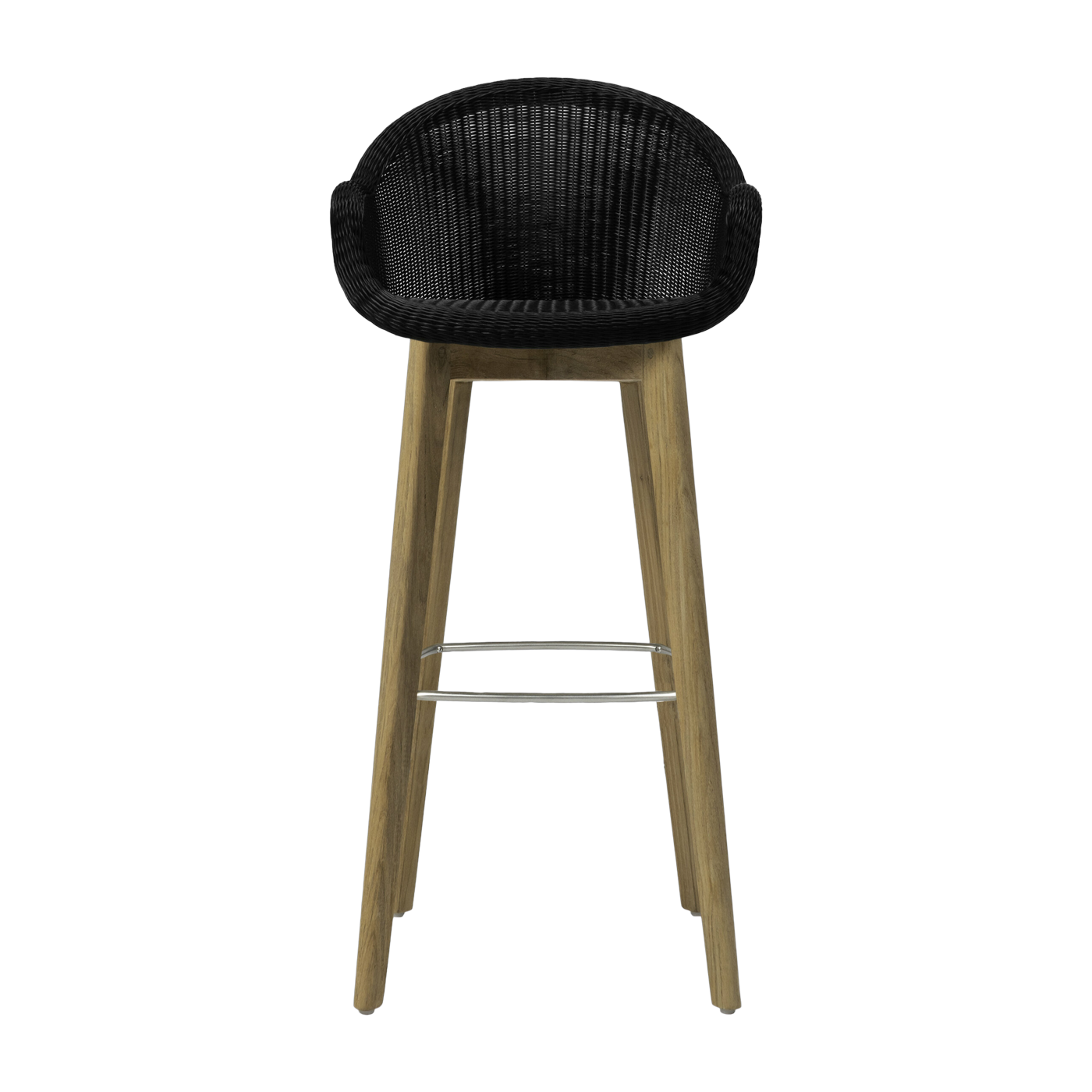 Silla de bar de mimbre negro y teca 55 x 107 cm Edgard - Vincent Sheppard