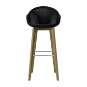 Sedia da bar in teak e vimini nero 55 x 107 cm Edgard - Vincent Sheppard