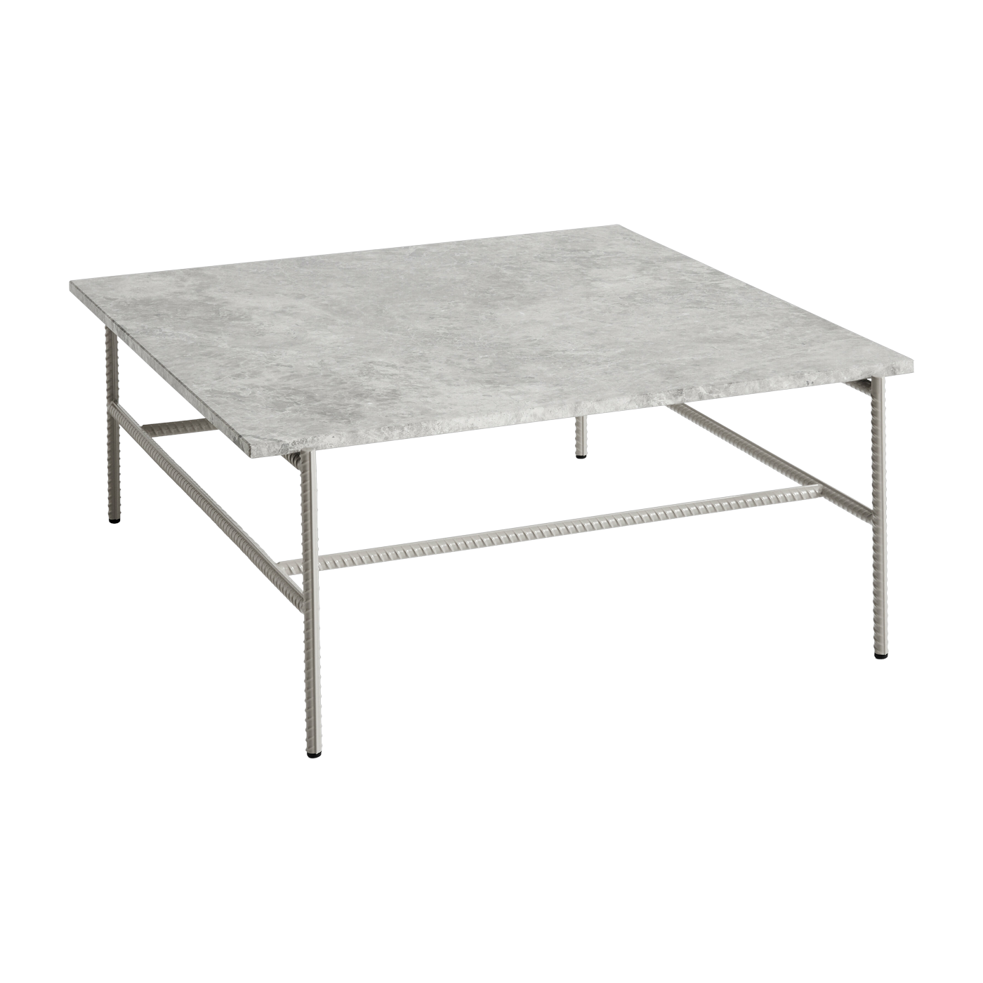 Tavolino da caffè in marbre e base in acciaio grigio 80 x 84 x 33 cm Rebar - Hay