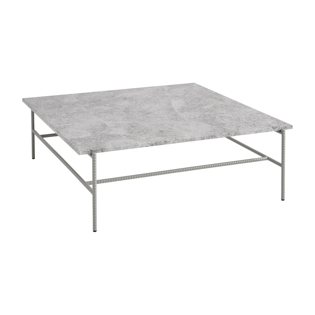 Tavolino da caffè in marbre e base in acciaio grigio 100 x 104 x 33 cm Rebar - Hay