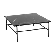 Coffee table in marbre and black steel base 80 x 84 x 33 cm Rebar - Hay