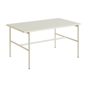 Tavolino da caffè in marbre e base in acciaio beige 80 x 49 x 40 cm Rebar - Hay