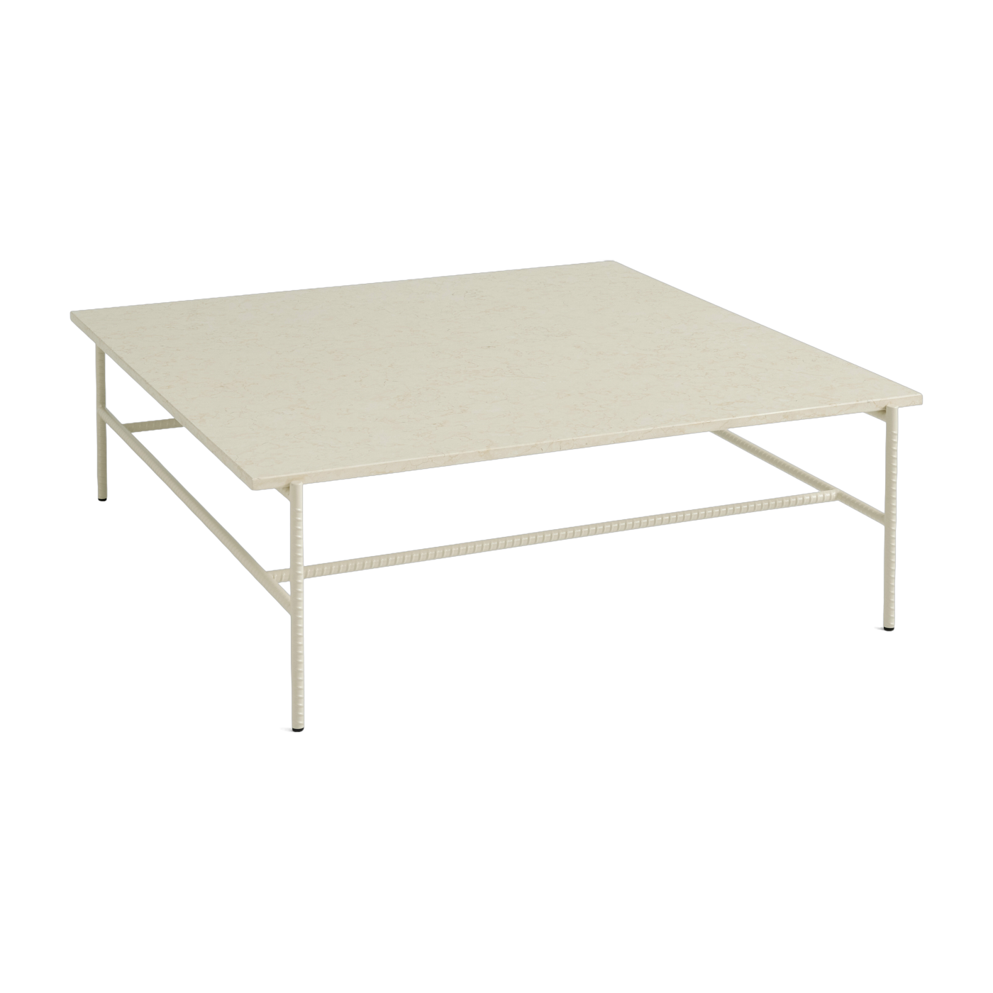 Tavolino da caffè in marbre e base in acciaio beige100 x 104 x 33 cm Rebar - Hay