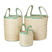 3 Gewebte Körbe aus grüner Naturfaser Lykke - Broste Copenhagen