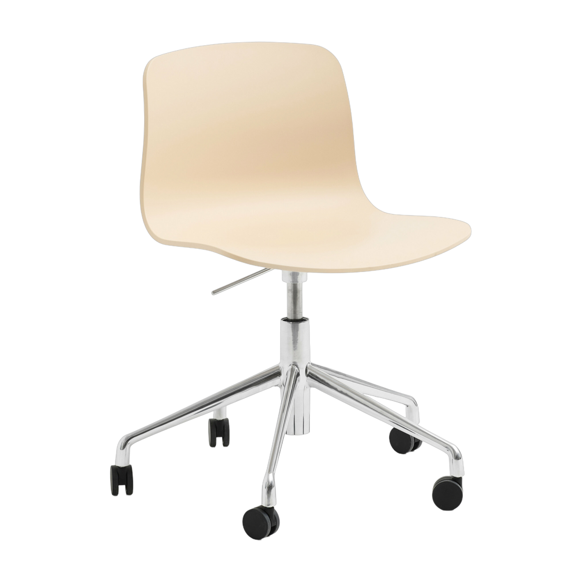 Sedia su rotelle in plastica riciclata pesca con gambe in alluminio AAC 50 2.0 - HAY