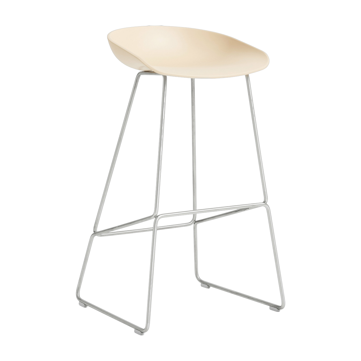 Sgabello da bar in plastica riciclata color pesca con gambe in acciaio da 75 cm AAS 38 2. 0 - HAY