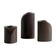 3 portavelas Pi de caoba barnizada - Ethnicraft Accessories