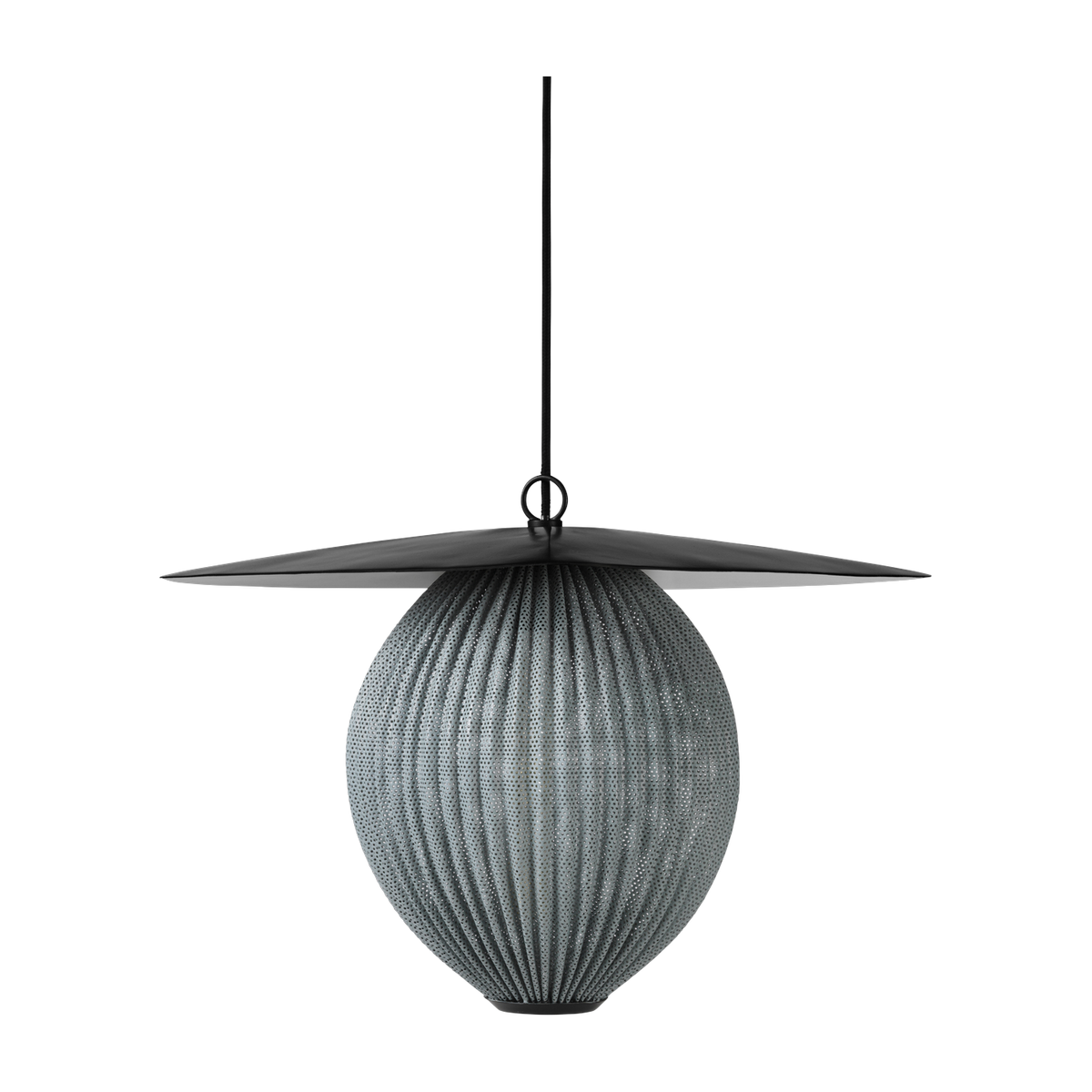Lámpara colgante gris stone y base metal negro 22 cm Satellite - Gubi
