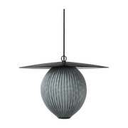 Suspension gris stone et base en métal noir 22 cm Satellite - Gubi