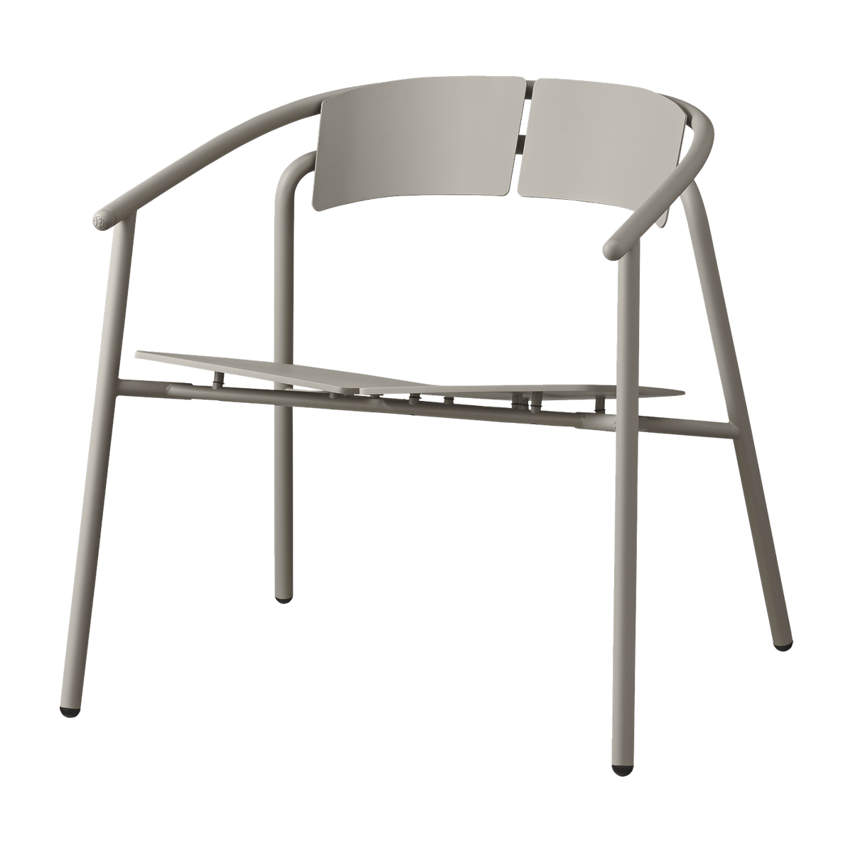 Garden lounge chair with taupe steel armrests Novo - AYTM