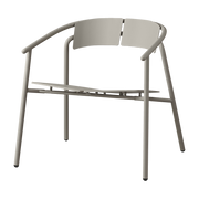 Chaise lounge de jardin avec accoudoirs en acier taupe Novo - AYTM