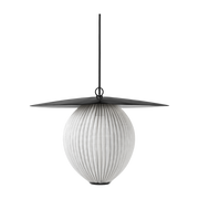 Suspension blanc crème et base en métal noir 22 cm Satellite - Gubi