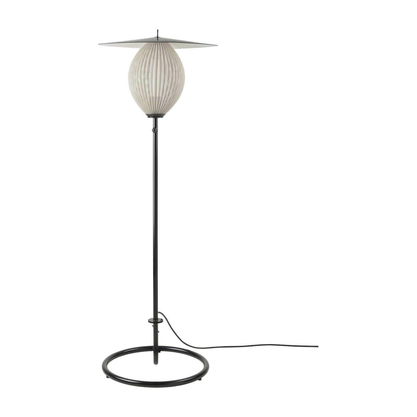 Garten-Stehlampe cremeweiß und schwarzes Metall 128 cm Satellite - -. Gubi