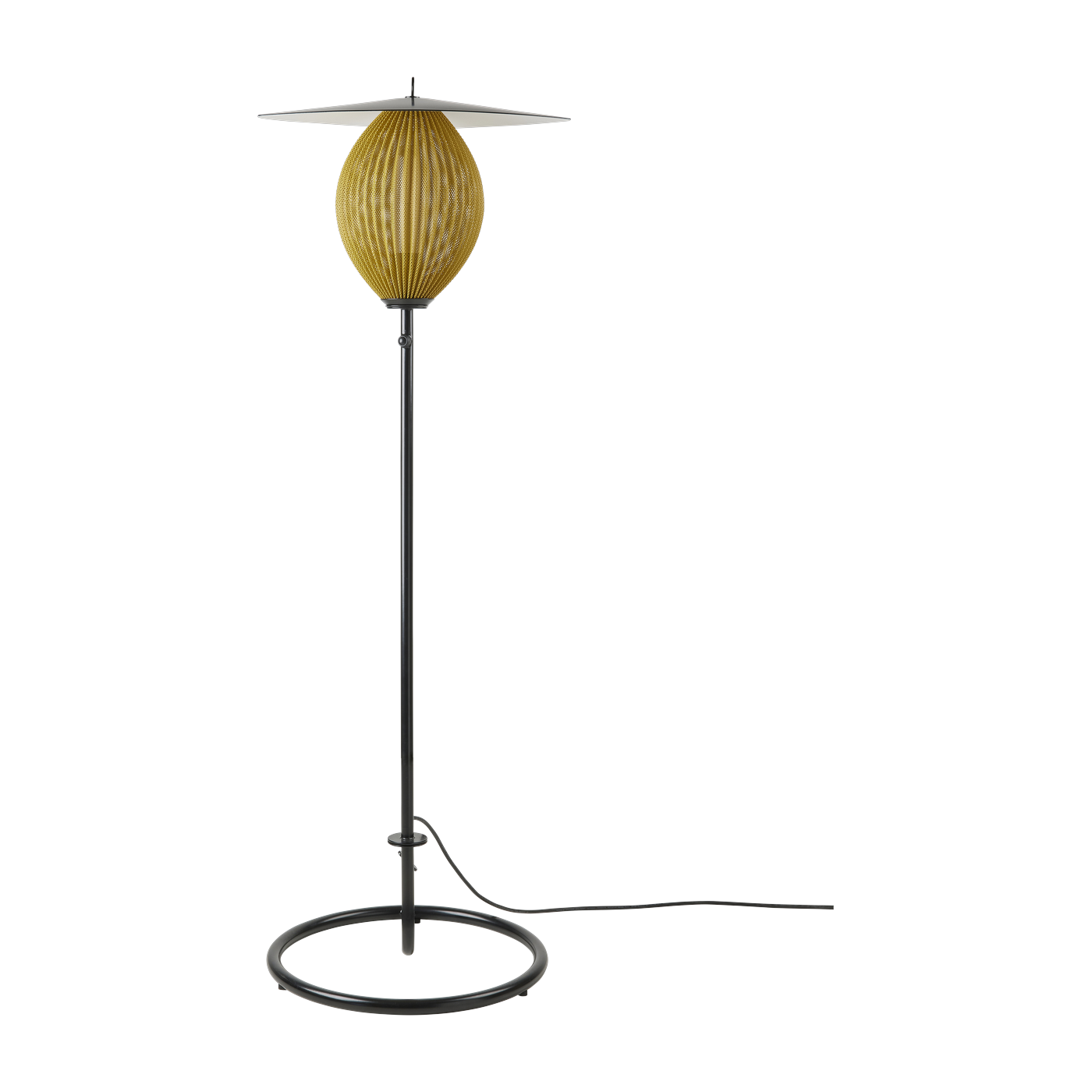 Stehleuchte für den Garten senfgoldfarben und schwarzes Metall 128 cm Satellite -. Gubi