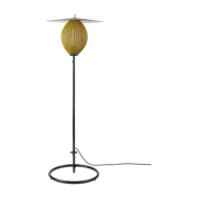 Lampada da terra in metallo nero e oro senape da 128 cm Satellite - Gubi