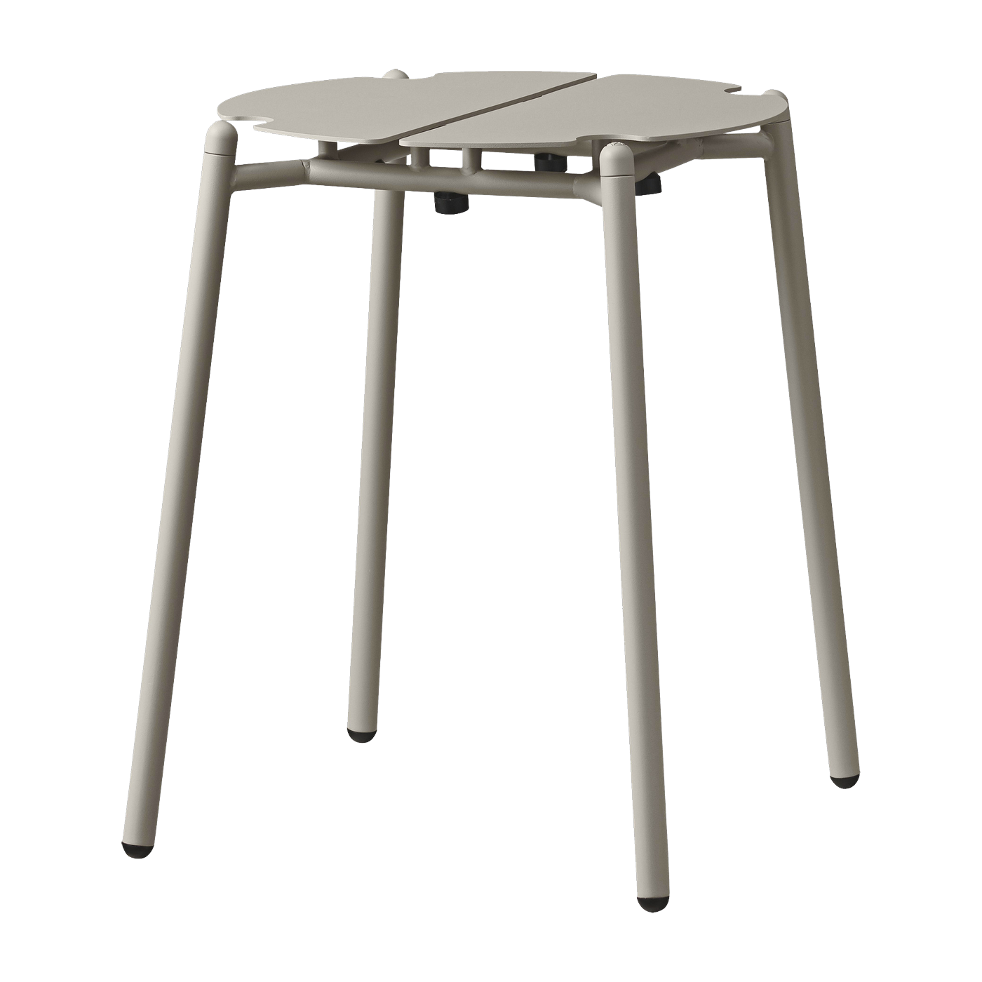 Taupefarbener Stahlhocker 44 cm Novo - - AYTM