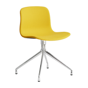 Silla giratoria de tejido amarillo con corte de acero trio 446 y aluminio pulido AAC 11 - Hay