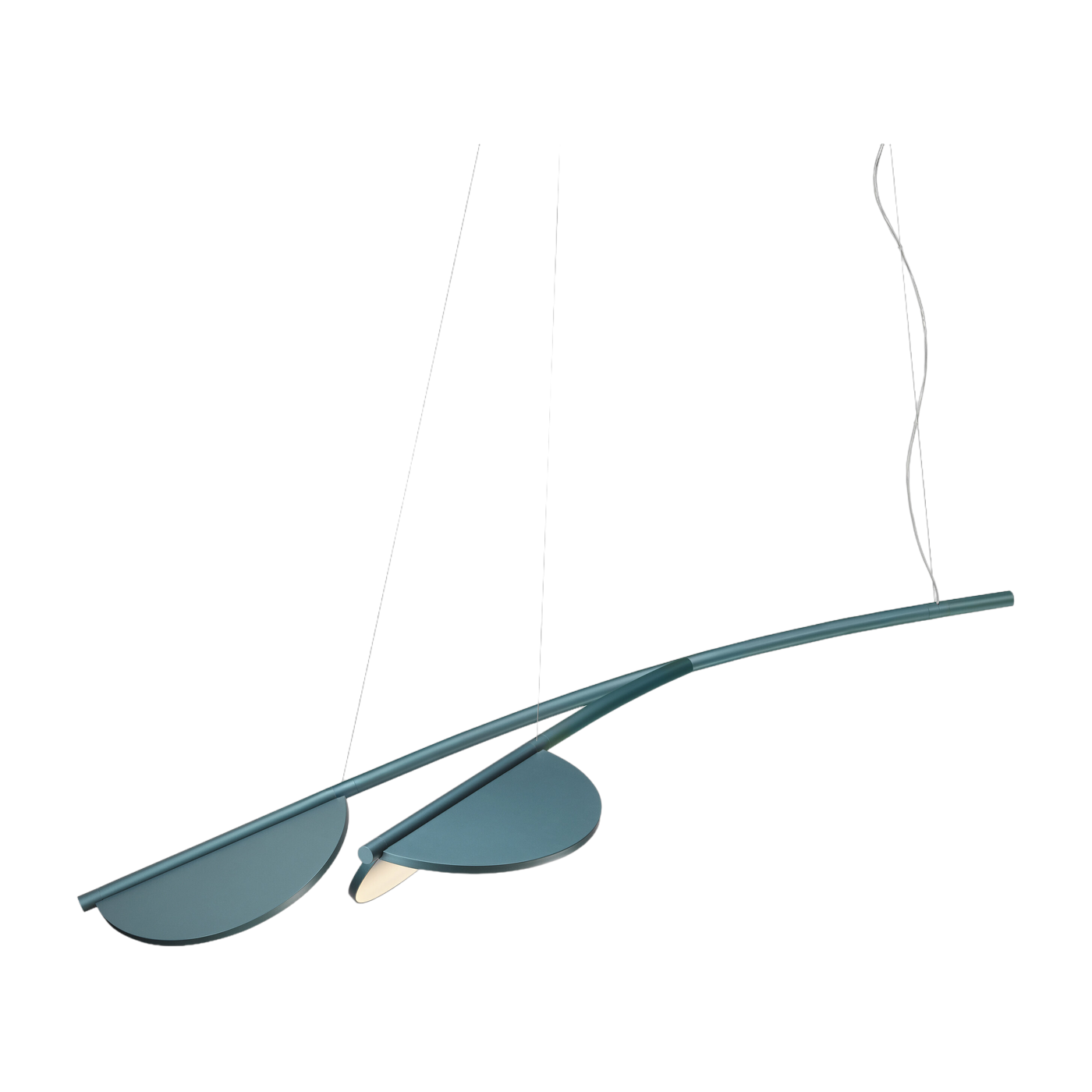 Lampada a sospensione design bay blue metallic Almendra Organic S2 - Flos