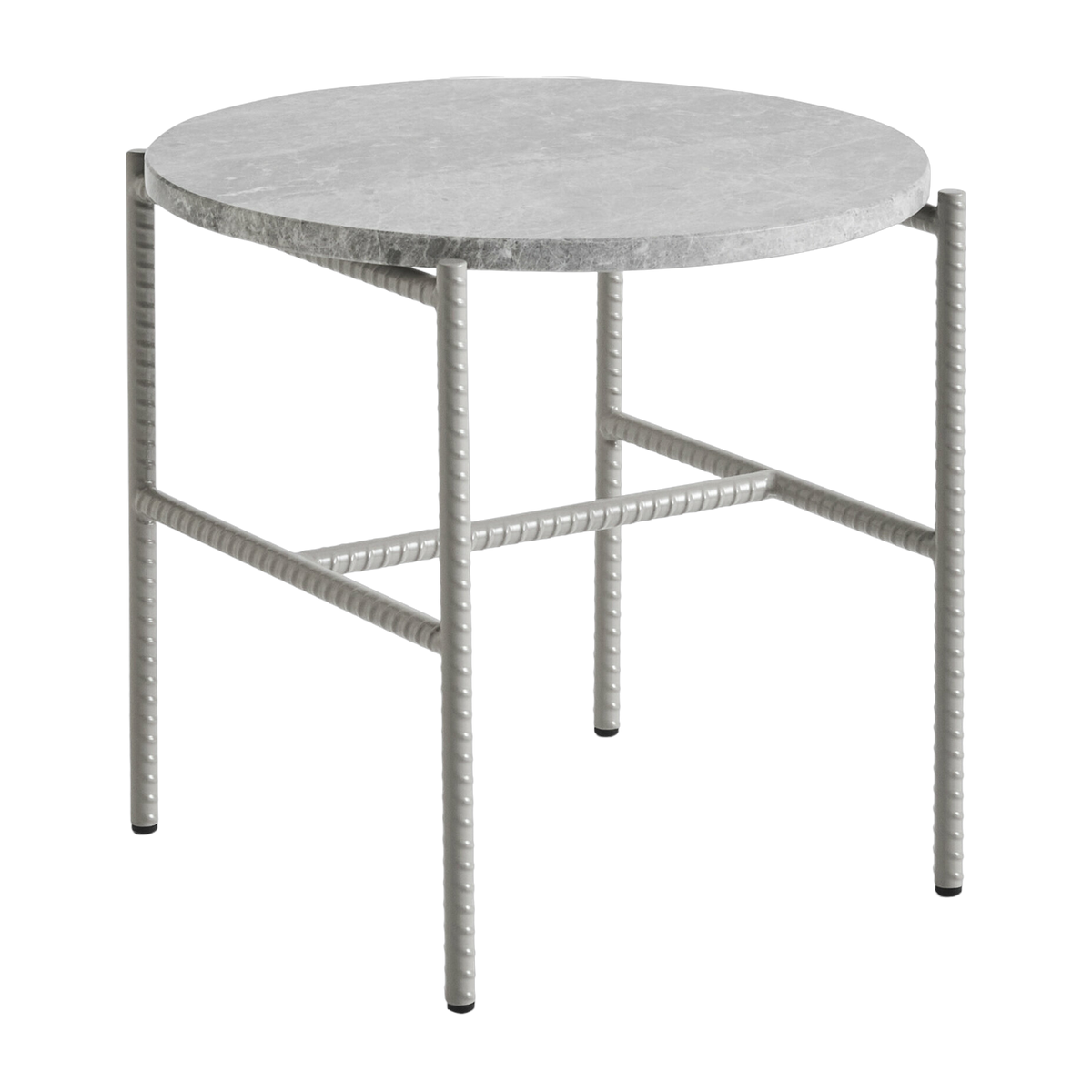 Beistelltisch ronde aus marbre und grauem Stahlgestell 40 cm Rebar -. Hay