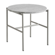 Side table ronde in marbre and grey steel base 40 cm Rebar - Hay