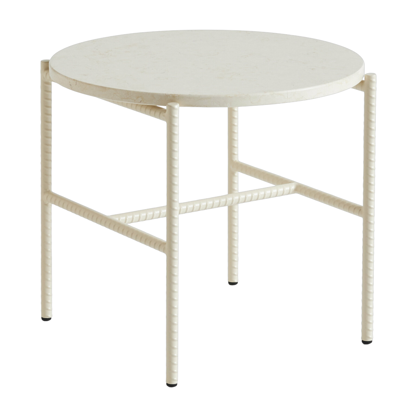 Beistelltisch ronde aus marbre und weißem Stahlgestell 40 cm Rebar -. Hay