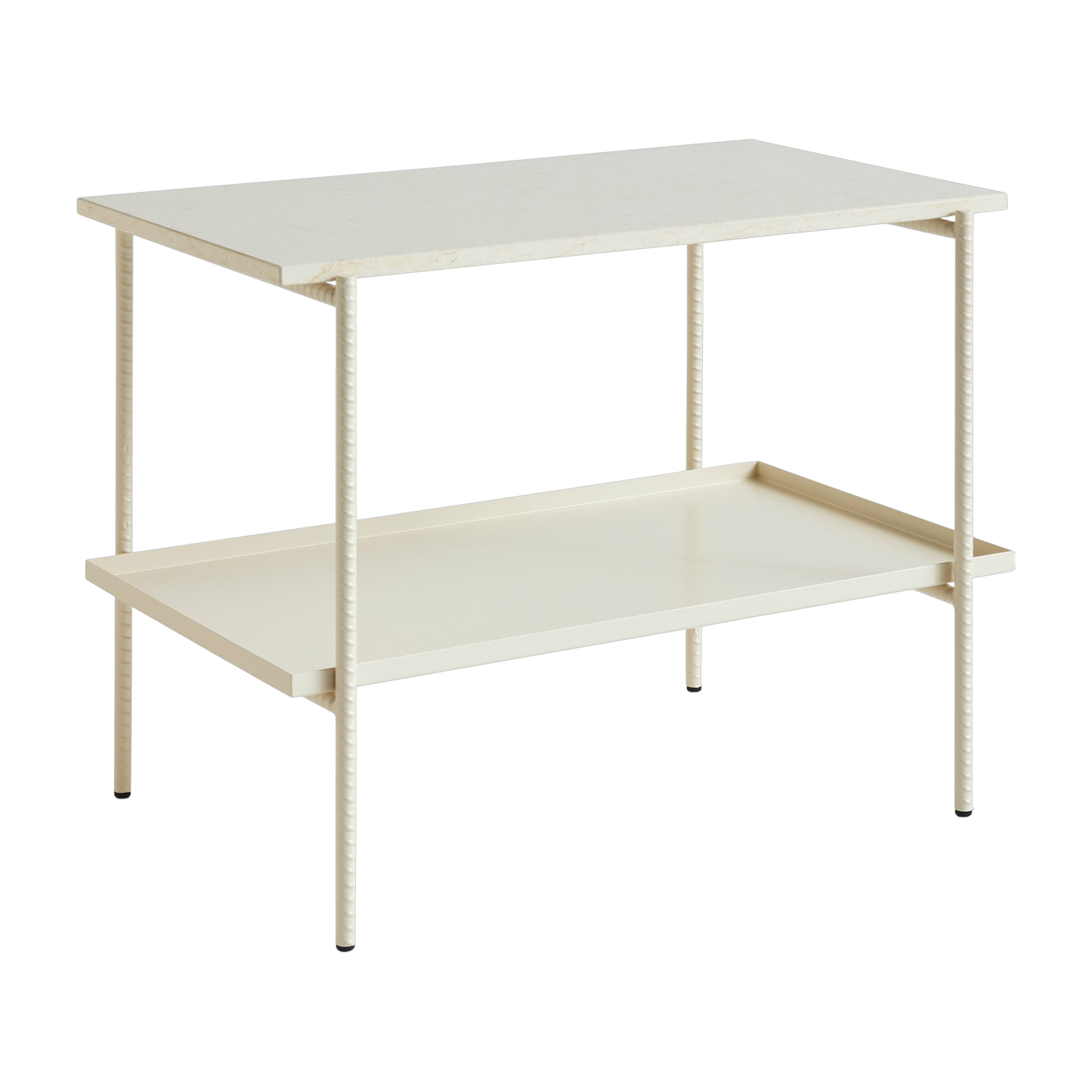 Beistelltisch aus marbre und weißem Stahlgestell 55 cm Rebar - Hay