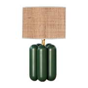 Green beech lamp with raphia lampshade 18 x 30 cm Charlotte - Cosin Paris