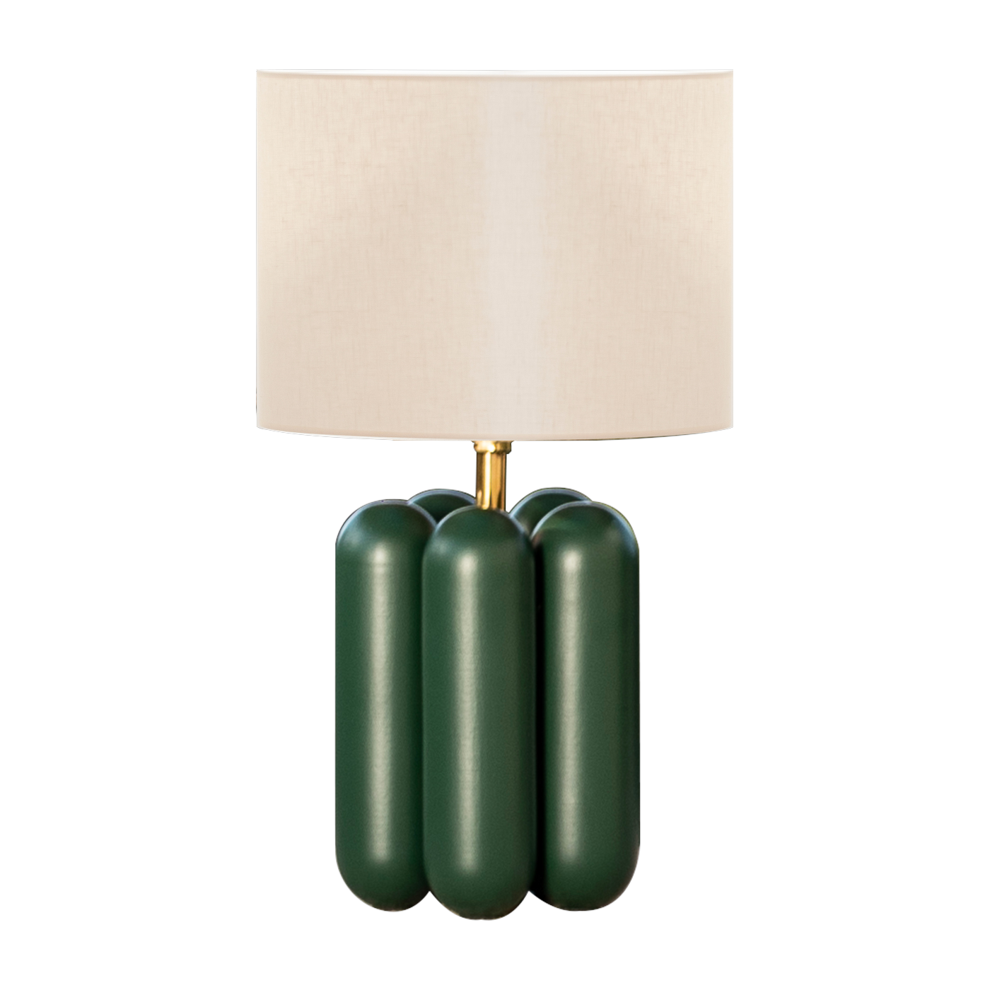 Lampe aus grüner Buche und Lampenschirm aus Leinen 18 x 30 cm Charlotte -. Cosin Paris