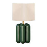Lampe en hêtre vert et abat-jour en lin 18 x 30 cm Charlotte - Cosin Paris